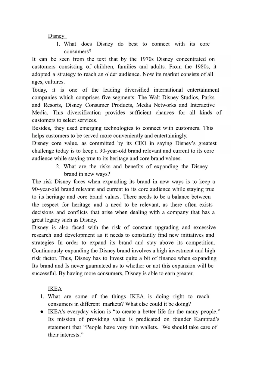 Disney’s Consumer Connection Strategy - Page 1