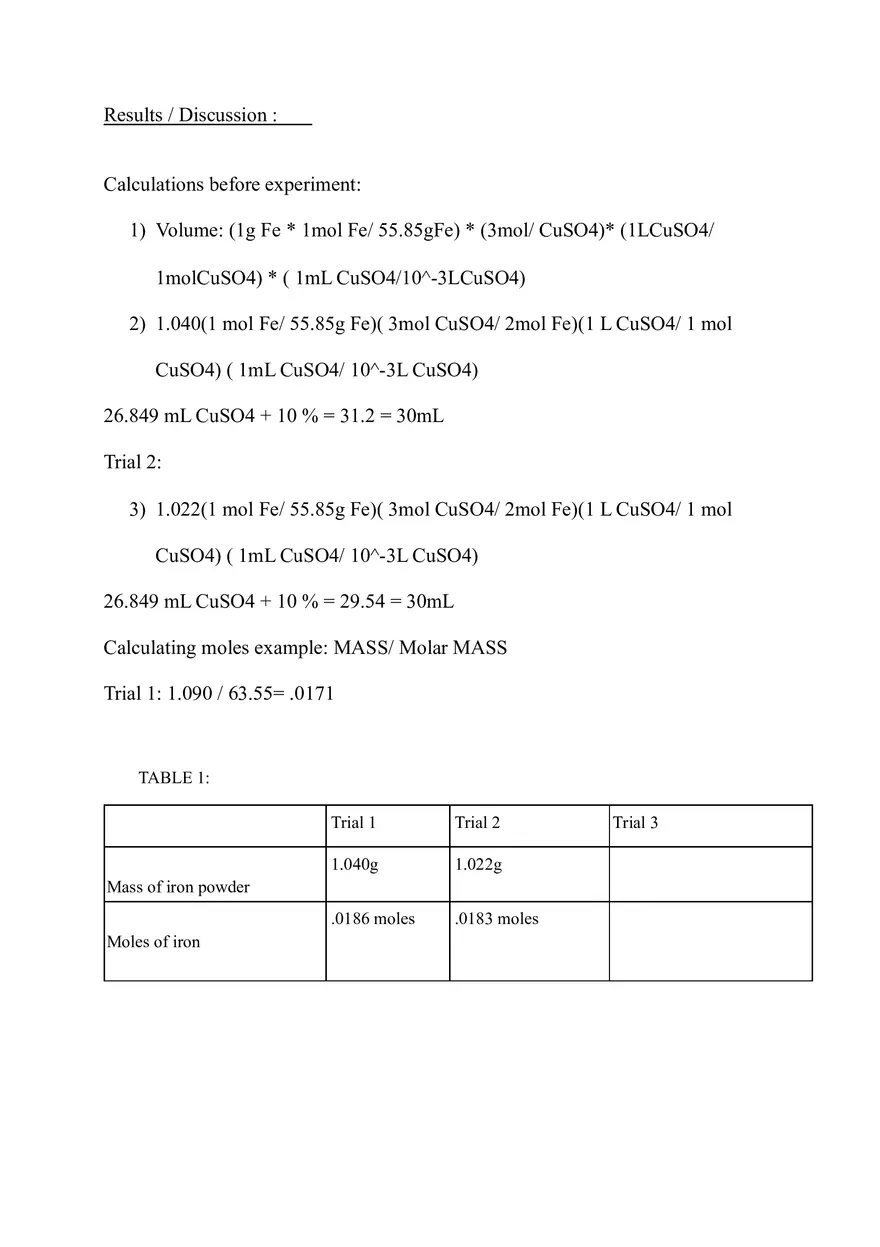 Stoichiometry of Iron-Copper - Page 4
