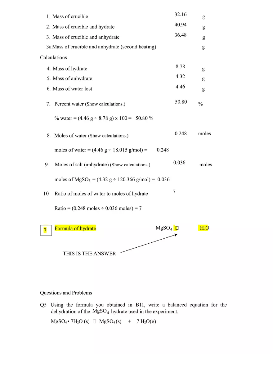 Lab Moles and Chemical Formulas - Page 3