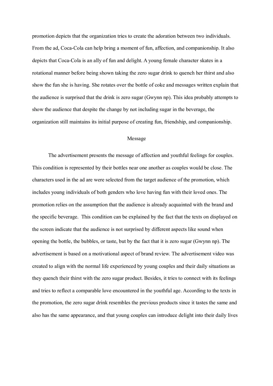 Zero Sugar Advertisement Analysis - Page 2