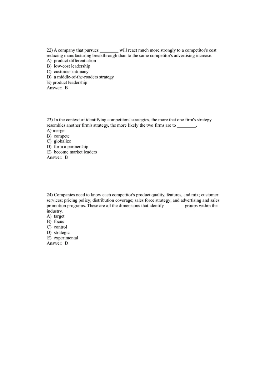 Creating Competitive Advantage (Marketing) Answer Key Part 1 - Page 8