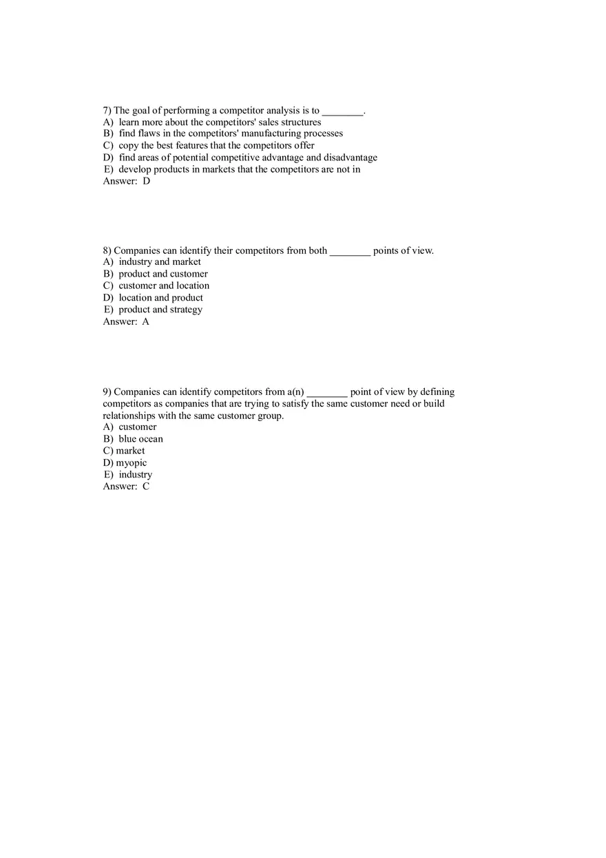 Creating Competitive Advantage (Marketing) Answer Key Part 1 - Page 3