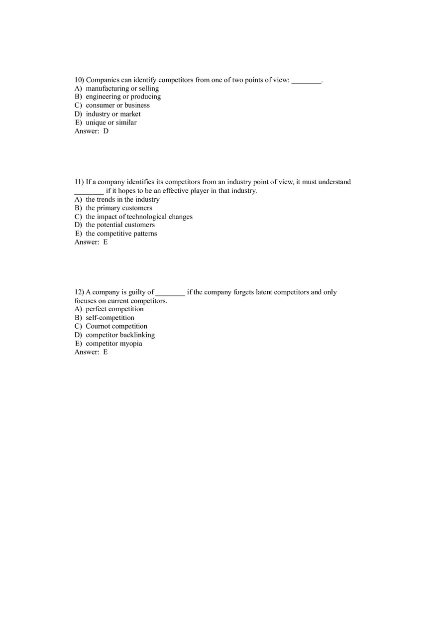 Creating Competitive Advantage (Marketing) Answer Key Part 1 - Page 4
