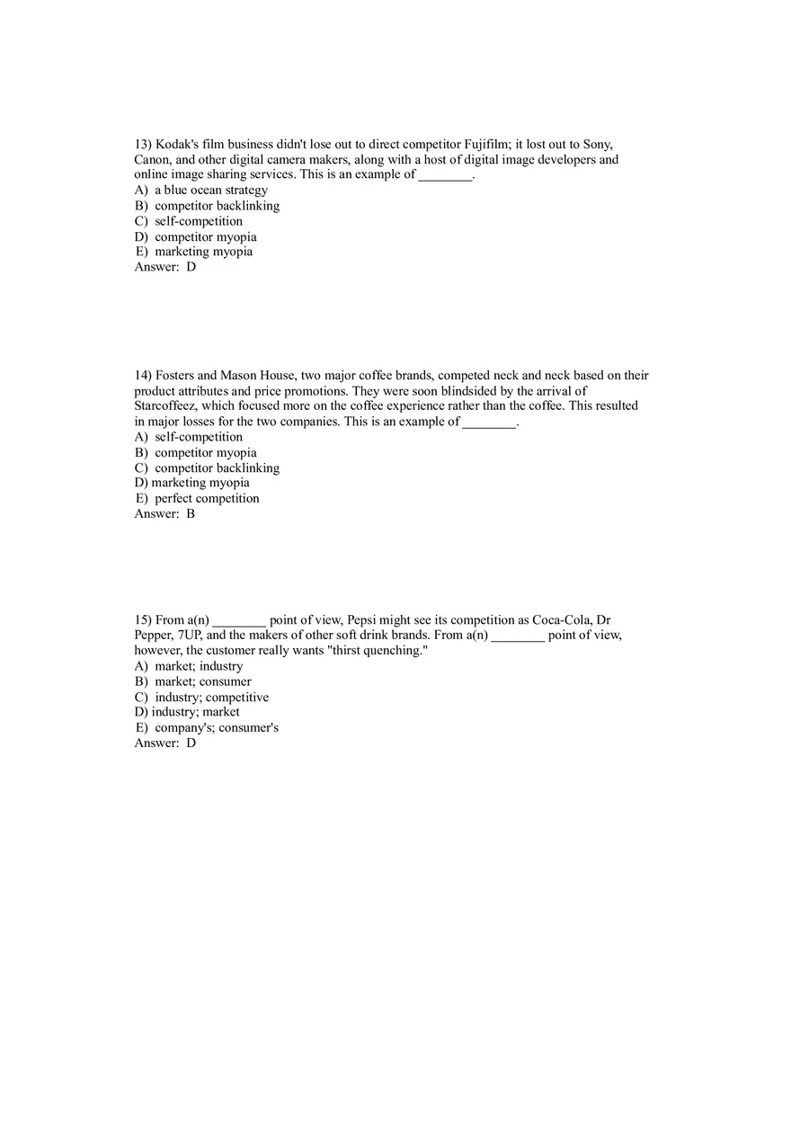 Creating Competitive Advantage (Marketing) Answer Key Part 1 - Page 5