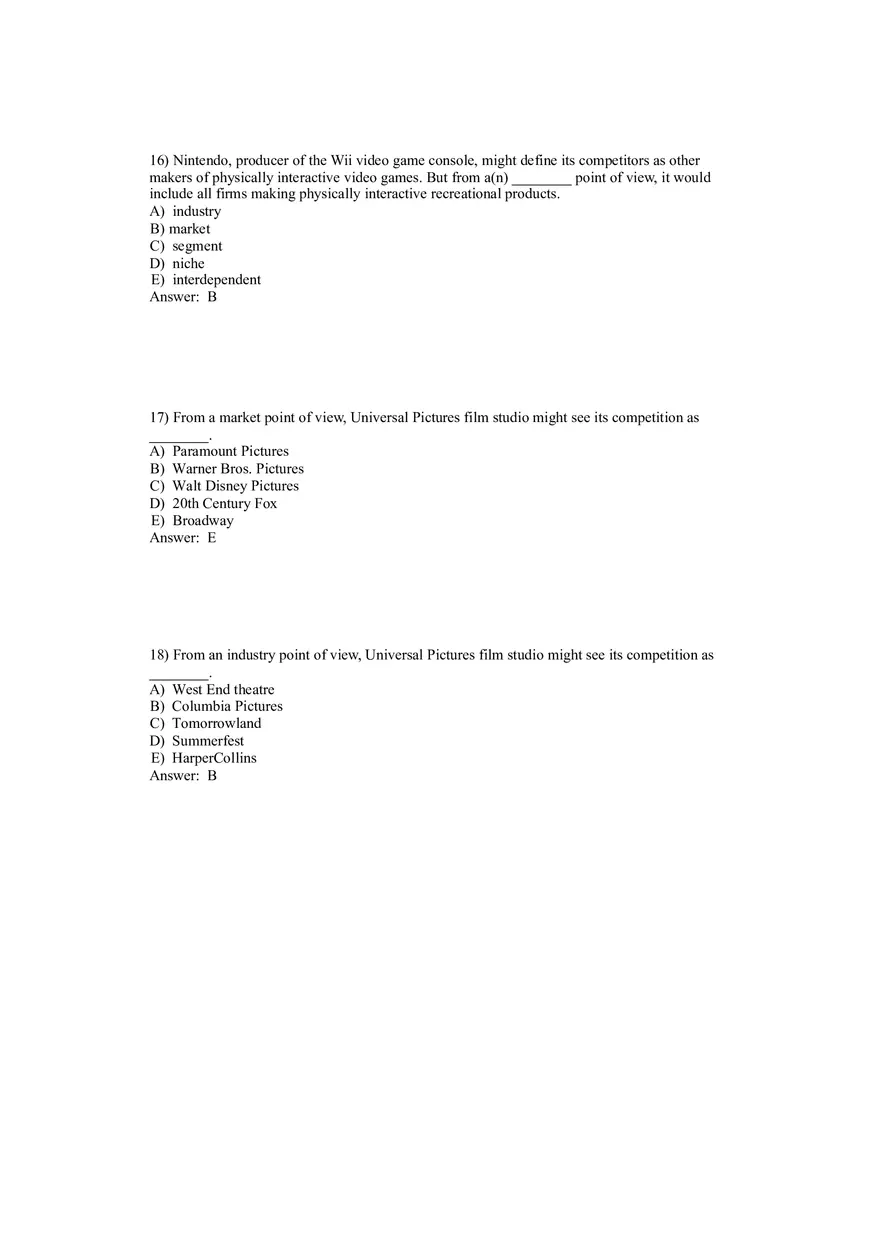 Creating Competitive Advantage (Marketing) Answer Key Part 1 - Page 6