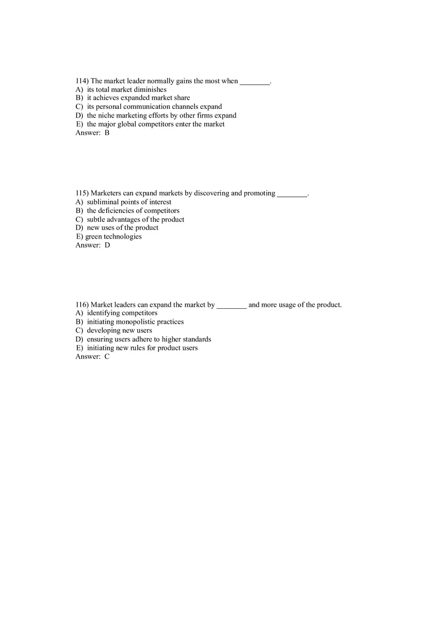 Creating Competitive Advantage (Marketing) Answer Key Part 4 - Page 7