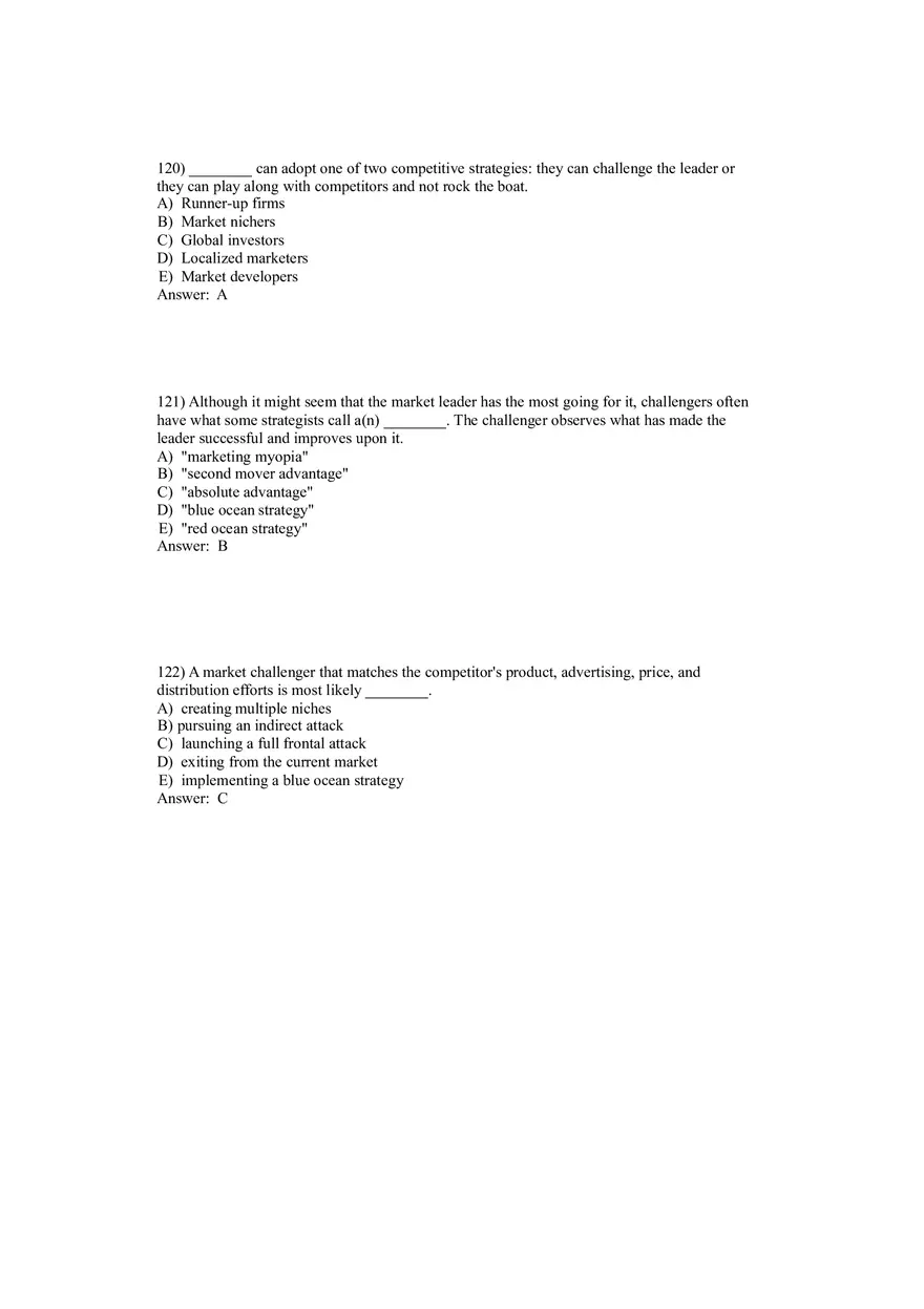 Creating Competitive Advantage (Marketing) Answer Key Part 4 - Page 9
