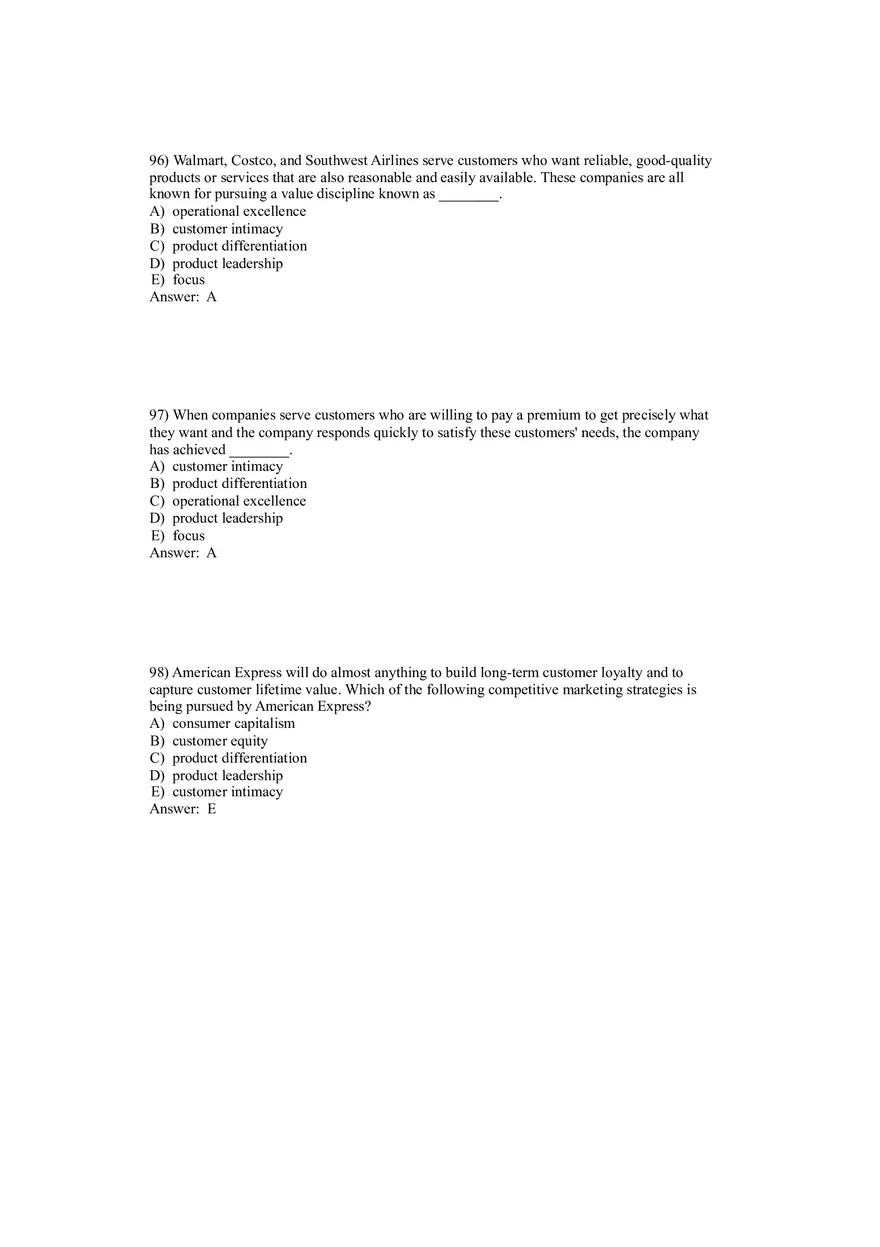 Creating Competitive Advantage (Marketing) Answer Key Part 4 - Page 1