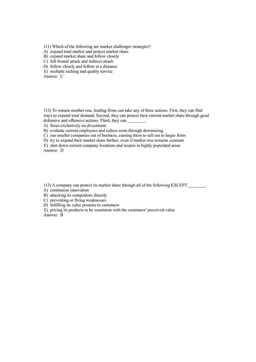 Creating Competitive Advantage (Marketing) Answer Key Part 4 - Page 6