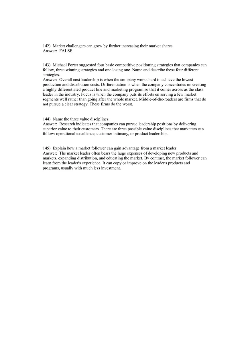Creating Competitive Advantage (Marketing) Answer Key Part 5 - Page 9