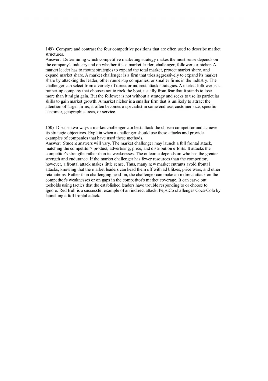 Creating Competitive Advantage (Marketing) Answer Key Part 5 - Page 11