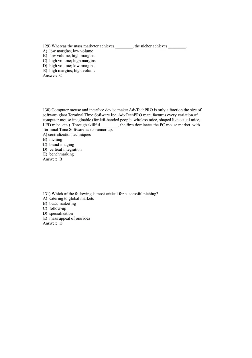 Creating Competitive Advantage (Marketing) Answer Key Part 5 - Page 2