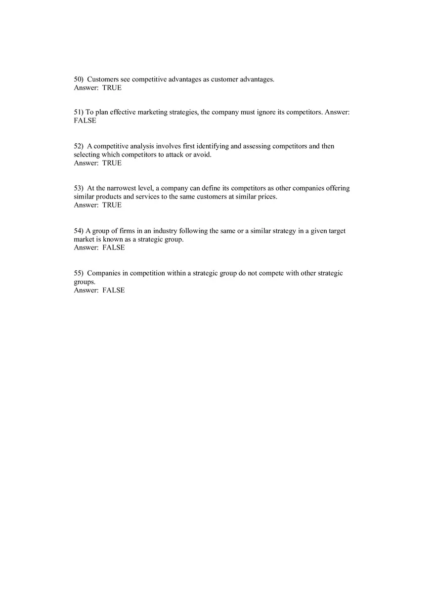 Creating Competitive Advantage (Marketing) Answer Key Part 2 - Page 8