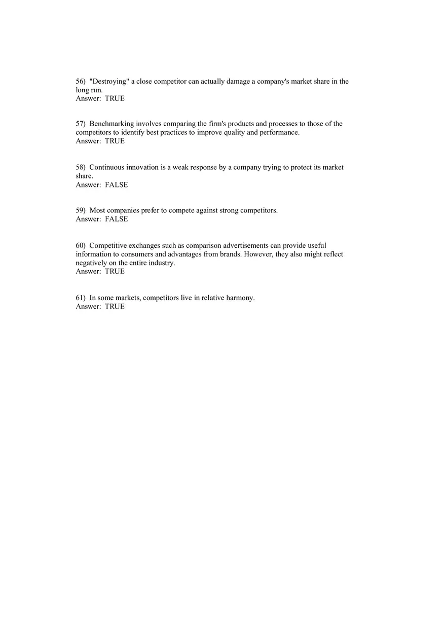 Creating Competitive Advantage (Marketing) Answer Key Part 2 - Page 9