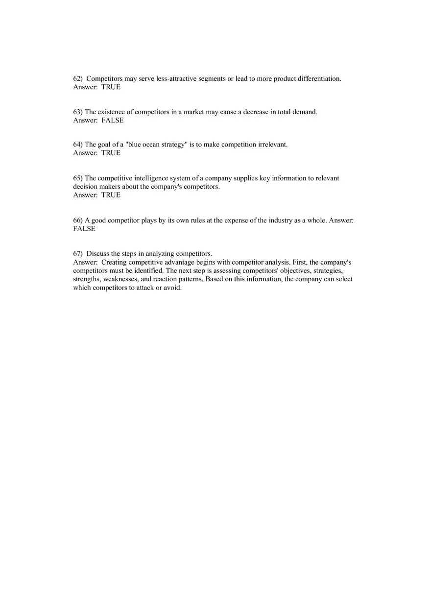 Creating Competitive Advantage (Marketing) Answer Key Part 2 - Page 10