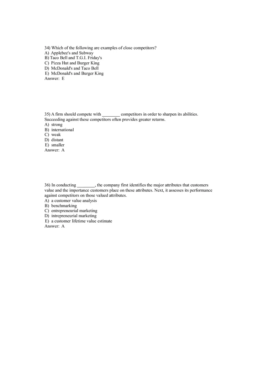 Creating Competitive Advantage (Marketing) Answer Key Part 2 - Page 2