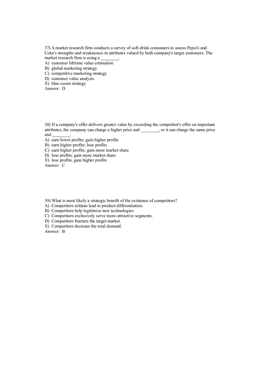 Creating Competitive Advantage (Marketing) Answer Key Part 2 - Page 3