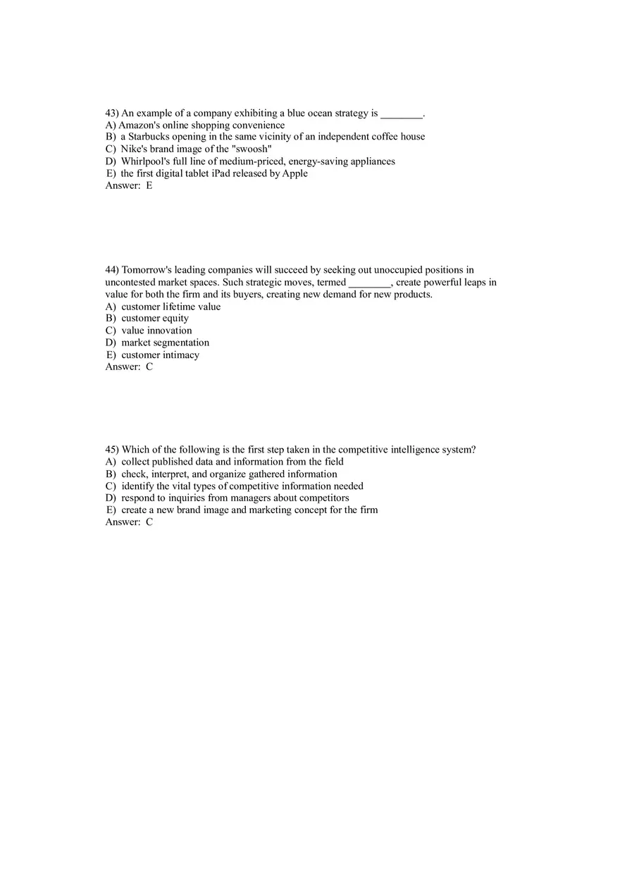 Creating Competitive Advantage (Marketing) Answer Key Part 2 - Page 5