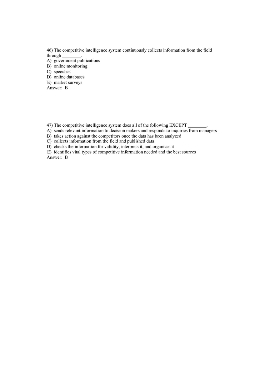 Creating Competitive Advantage (Marketing) Answer Key Part 2 - Page 6