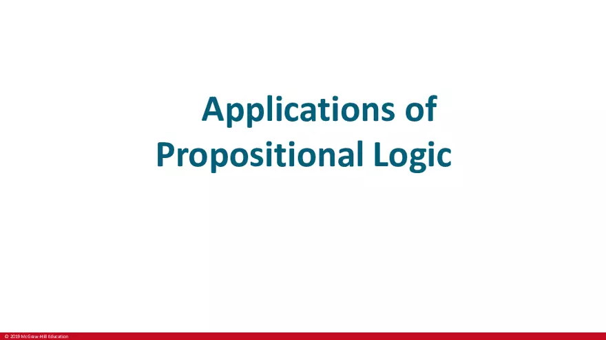Applications of Propositional Logic - Page 20