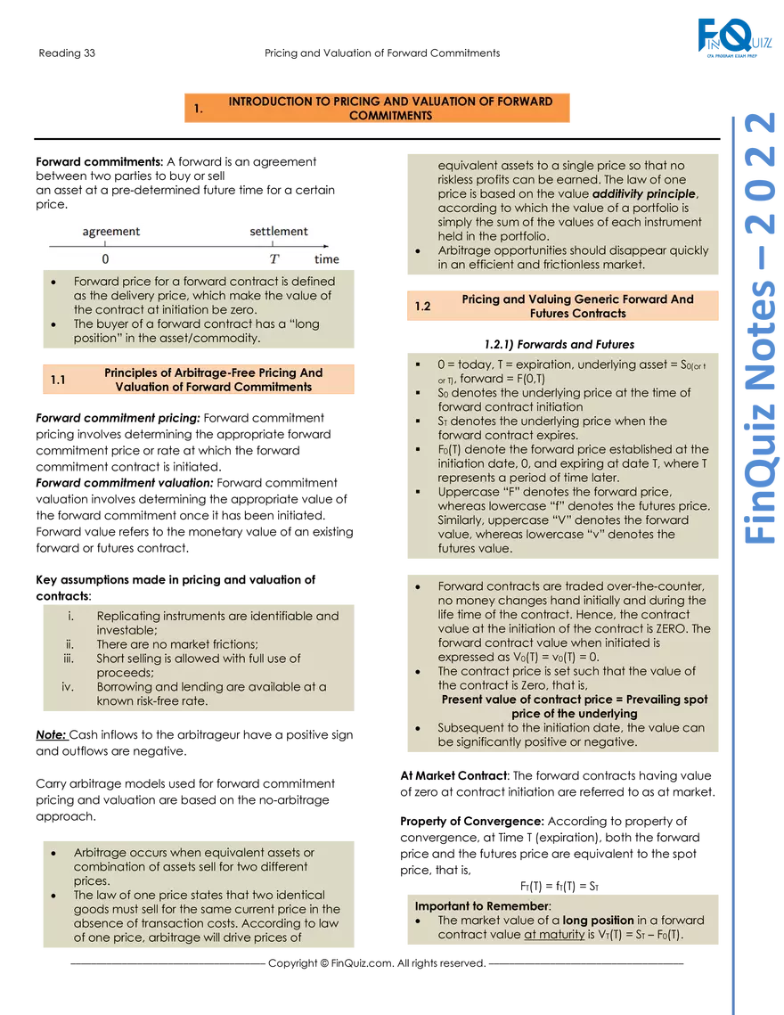 Curriculum Note, Study Session 13, Reading 33 - Page 1