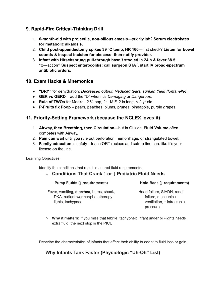 Pediatric GI and Fluids Study Guide - Page 24