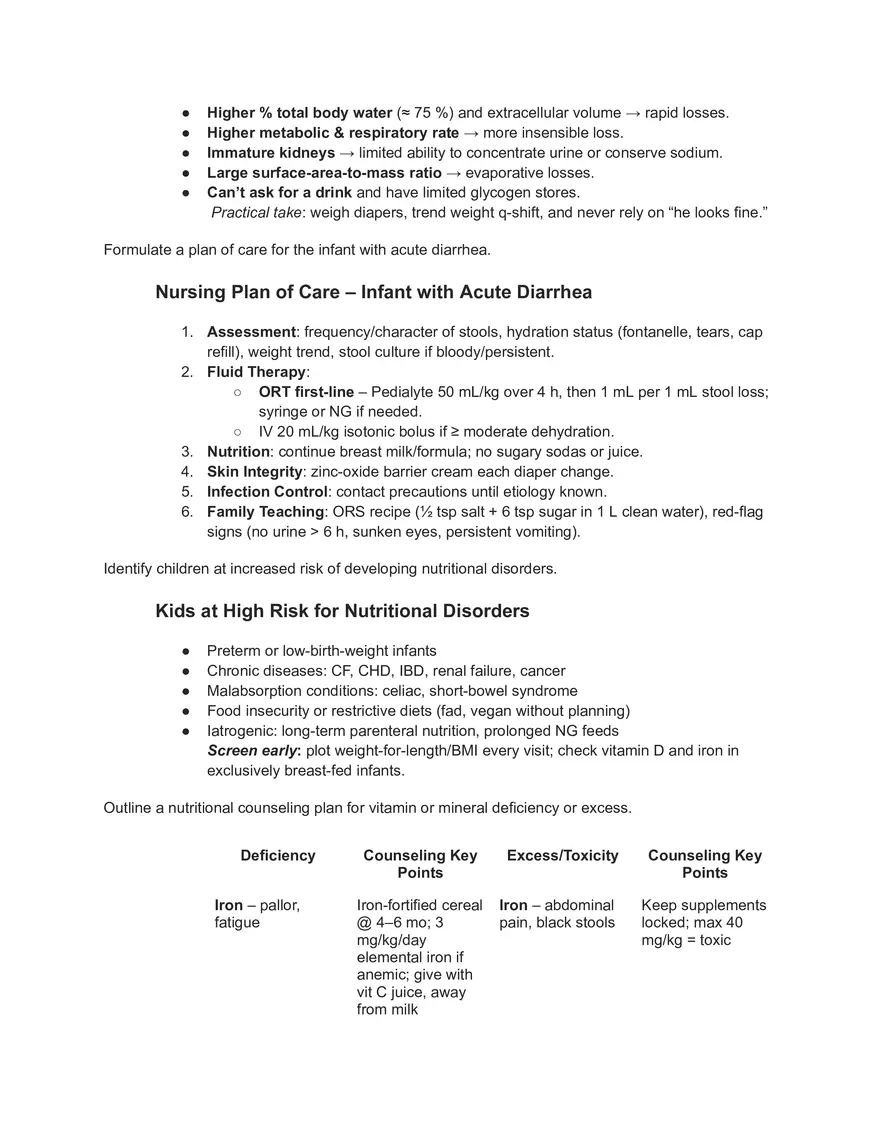 Pediatric GI and Fluids Study Guide - Page 35