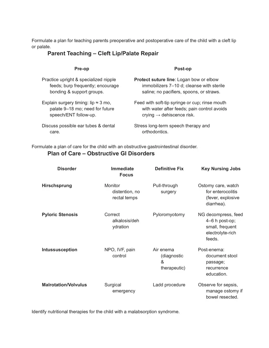 Pediatric GI and Fluids Study Guide - Page 47