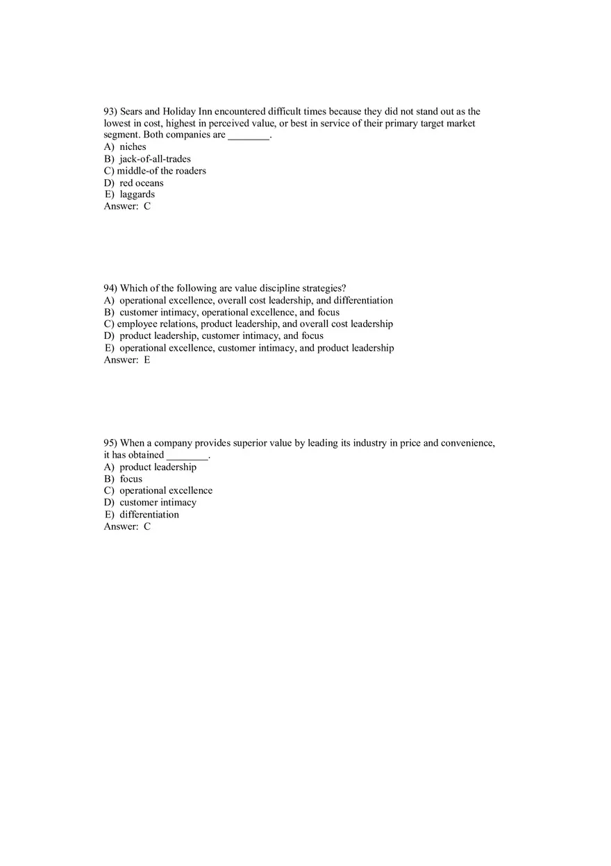 Creating Competitive Advantage (Marketing) Answer Key Part 3 - Page 10