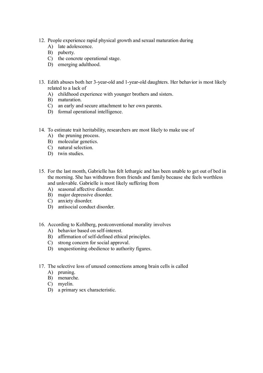 Child Psychology Questions - Page 4