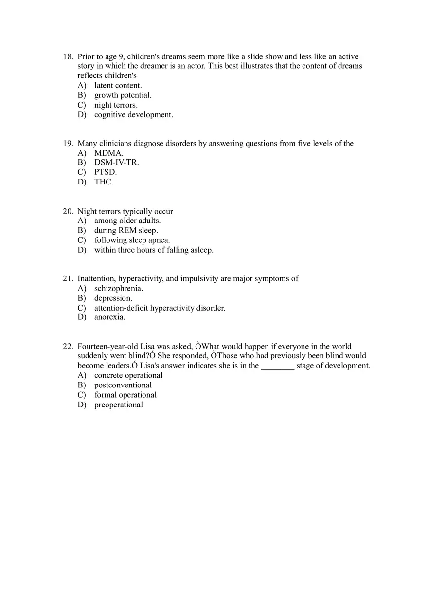 Child Psychology Questions - Page 5