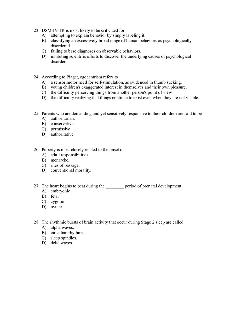 Child Psychology Questions - Page 6