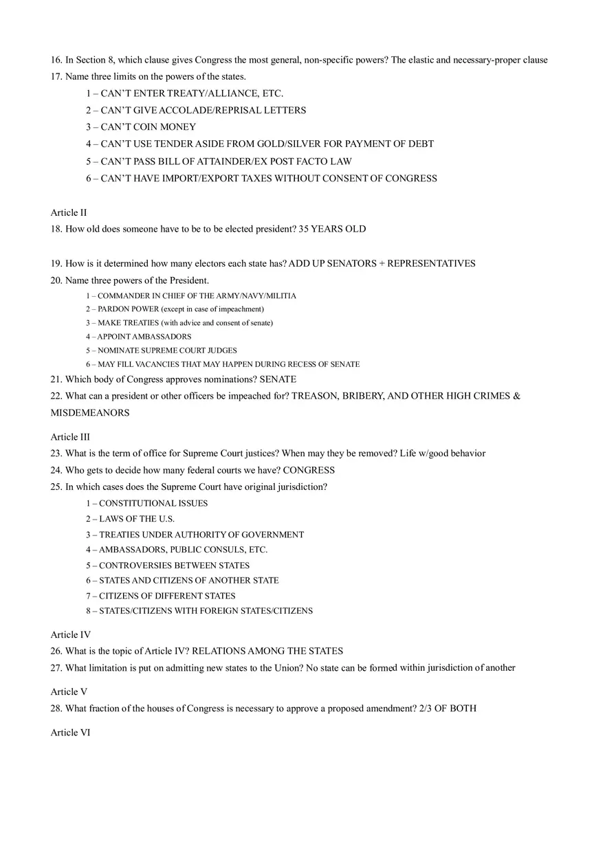 Constitution Government Scavenger Hunt - Page 4