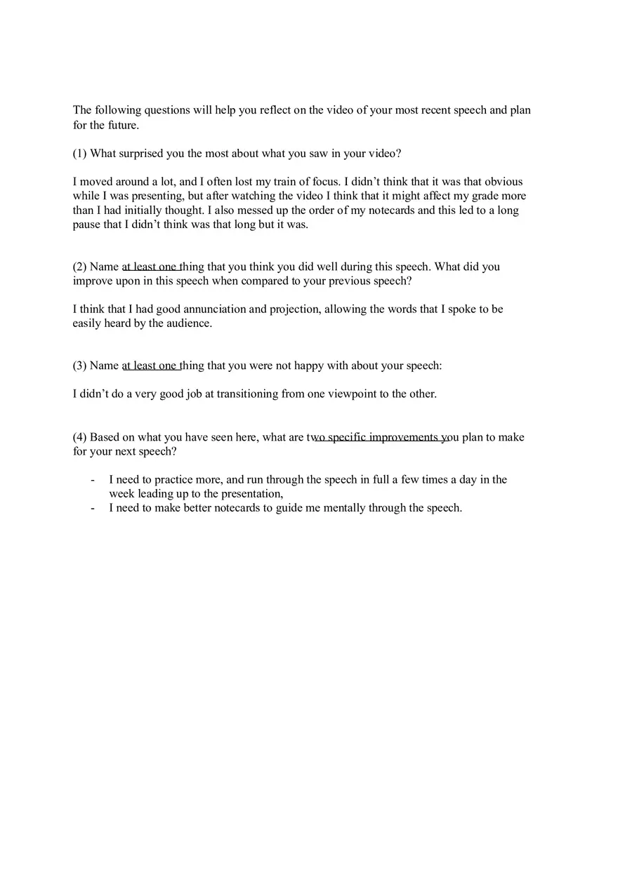 Video Reflection Worksheet - Page 1
