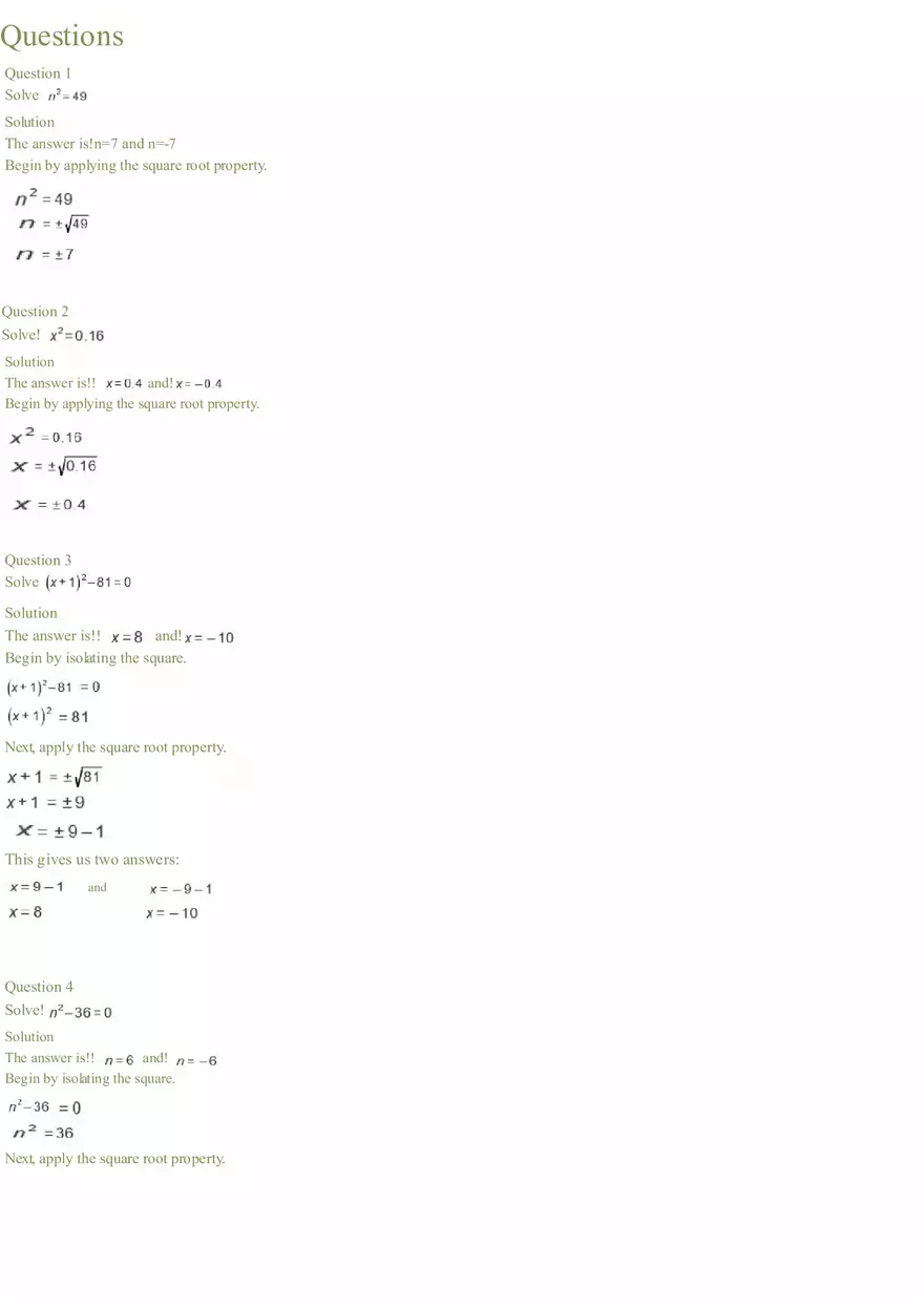 Extract Square Roots - Page 8