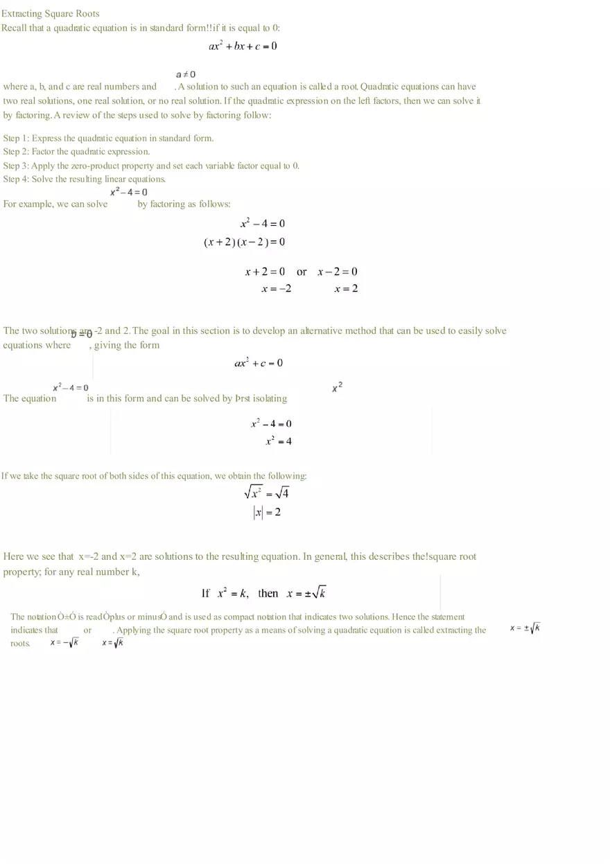 Extract Square Roots - Page 1