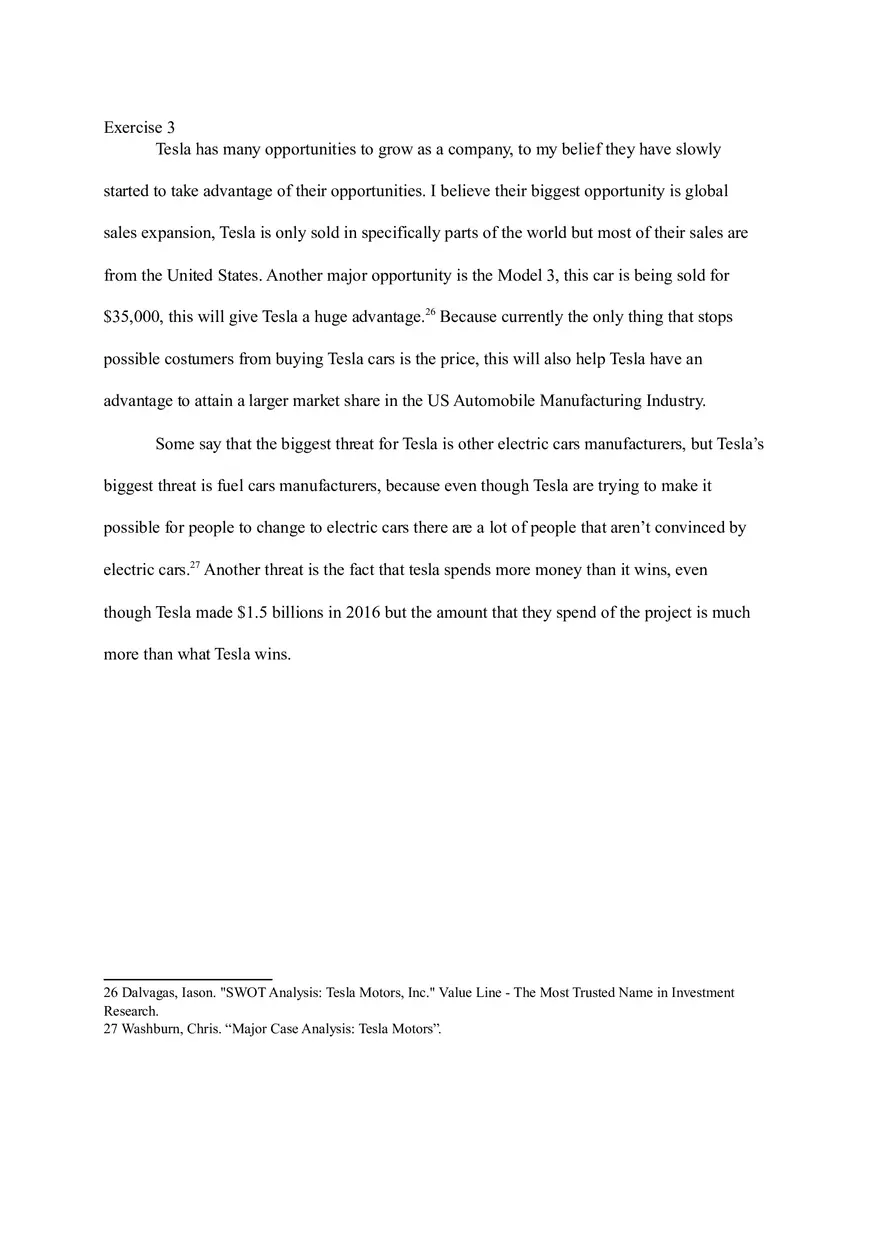 SWOT Analysis for the Tesla Company - Page 4