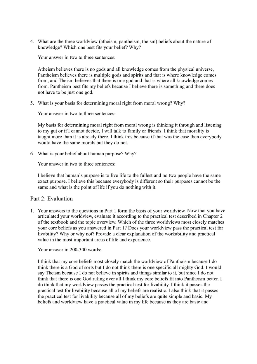Christian Worldview Basic Components - Page 2