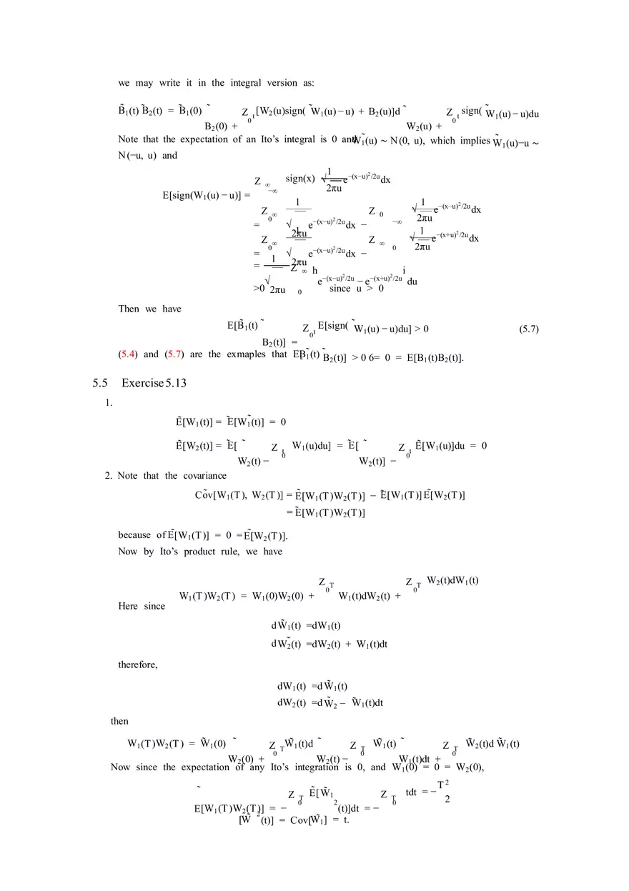 Solutions to Stochastic - Calculus for Finance Part 3 - Page 7