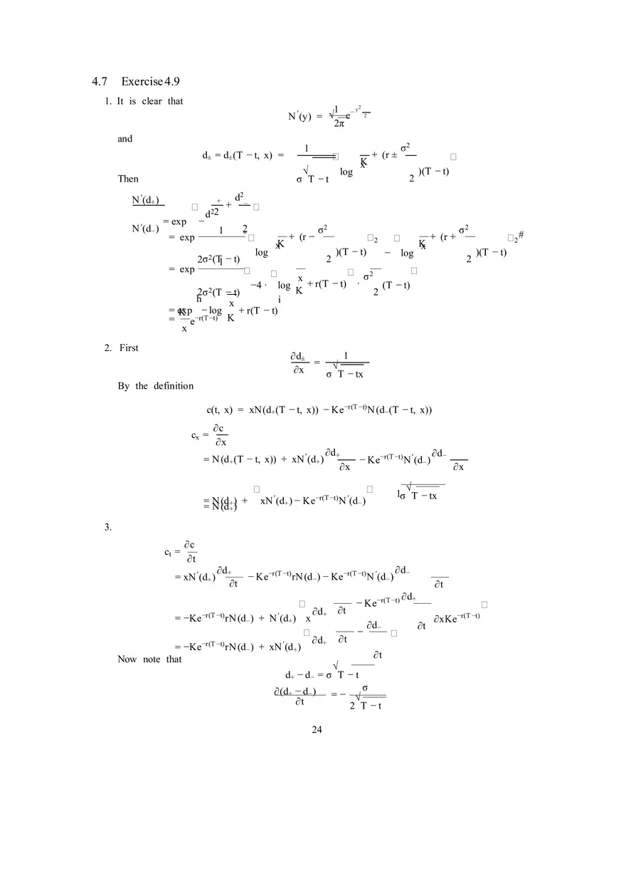 Solutions to Stochastic - Calculus for Finance Part 3 - Page 8