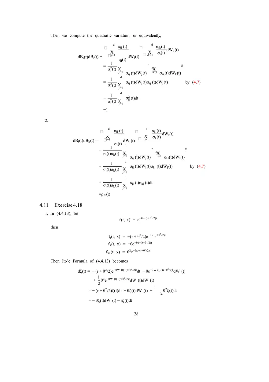 Solutions to Stochastic - Calculus for Finance Part 3 - Page 12