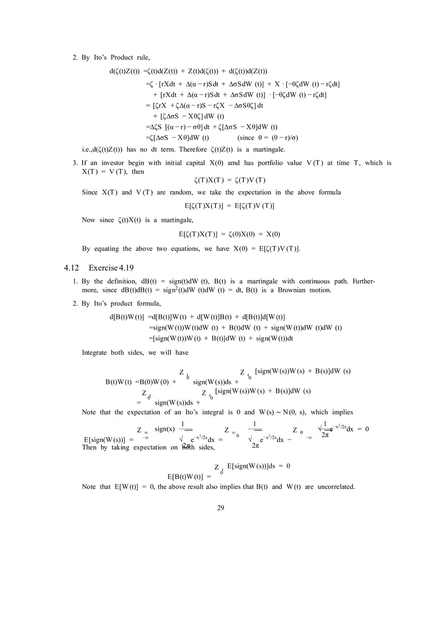 Solutions to Stochastic - Calculus for Finance Part 3 - Page 13