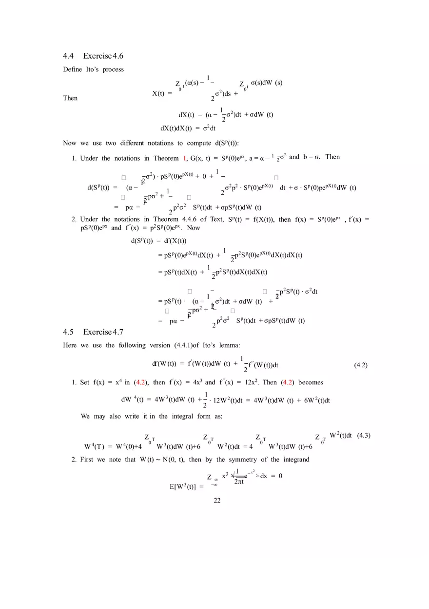Solutions to Stochastic - Calculus for Finance Part 3 - Page 1