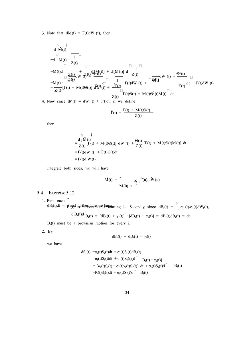 Solutions to Stochastic - Calculus for Finance Part 3 - Page 5