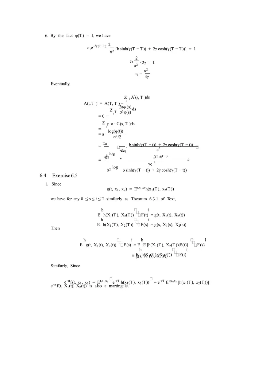 Solutions to Stochastic - Calculus for Finance Part 4 - Page 9