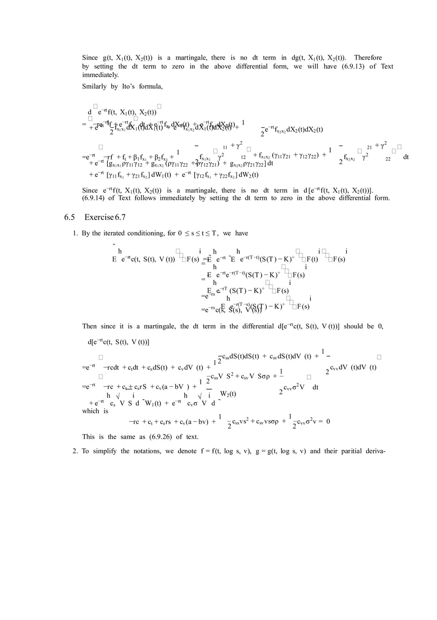 Solutions to Stochastic - Calculus for Finance Part 4 - Page 11