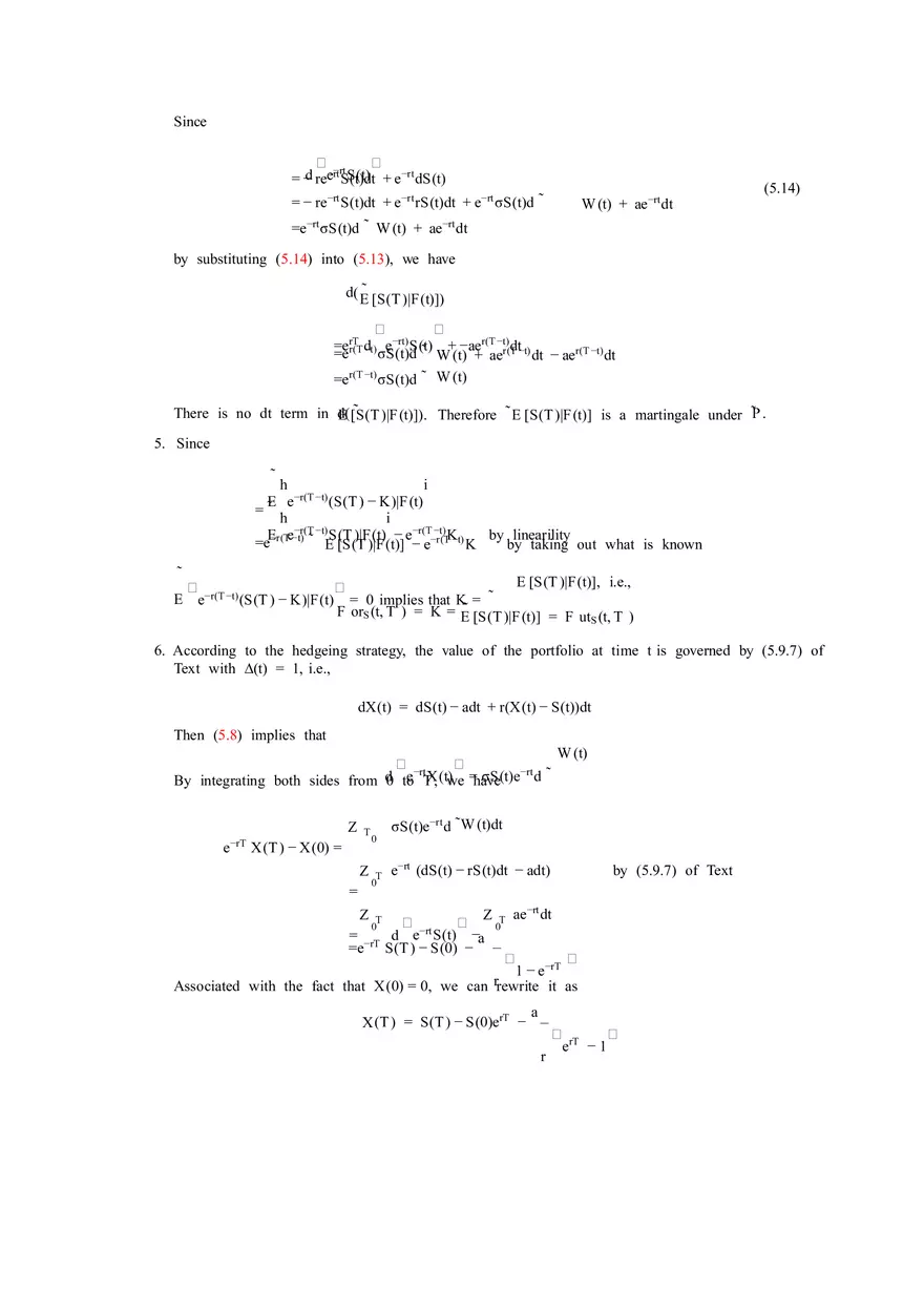 Solutions to Stochastic - Calculus for Finance Part 4 - Page 5