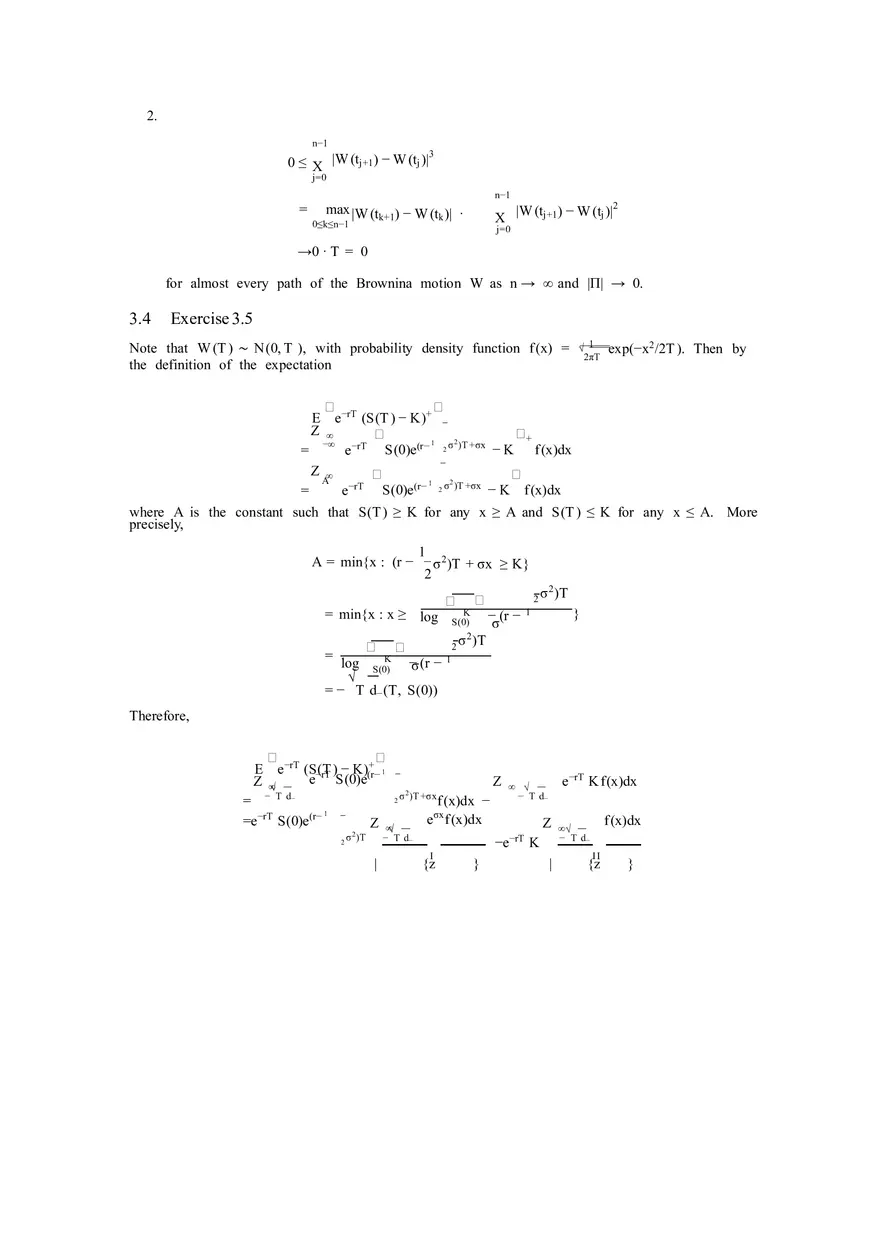 Solutions to Stochastic - Calculus for Finance Part 2 - Page 2