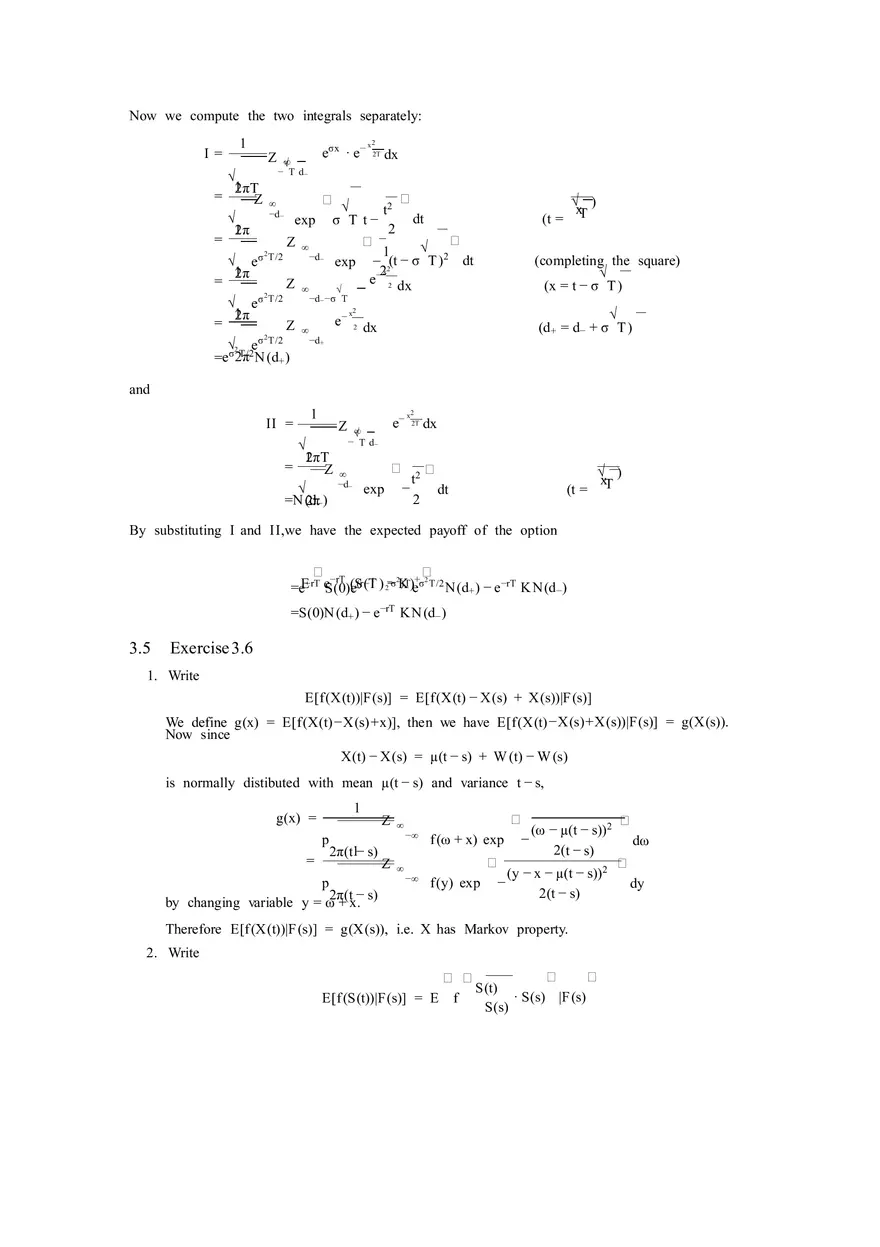 Solutions to Stochastic - Calculus for Finance Part 2 - Page 3