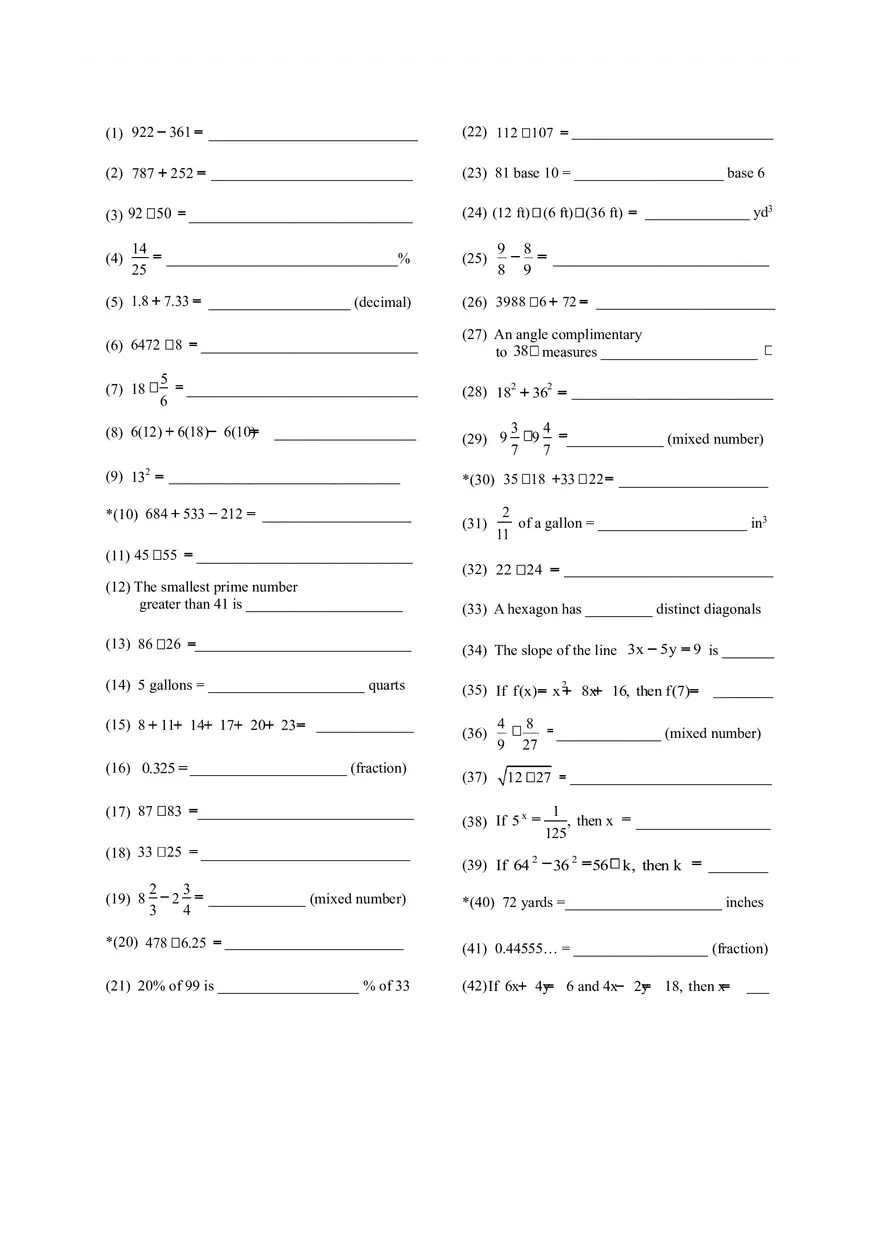 Mathematical Logic Test 80 Questions - Page 2